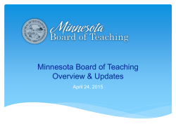 Minnesota Board of Teaching Overview & Updates