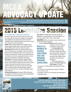 Winter 2015 - Minnesota Center for Environmental Advocacy