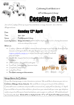 all the info on the 2015 Cosplay Sunday 12th April