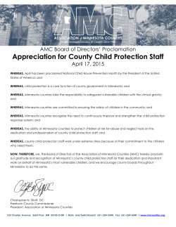 Appreciation for County Child Protection Staff