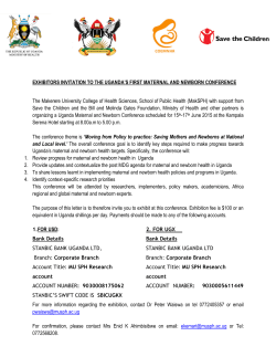 EXHIBITORS INVITATION TO THE UGANDA`S FIRST MATERNAL