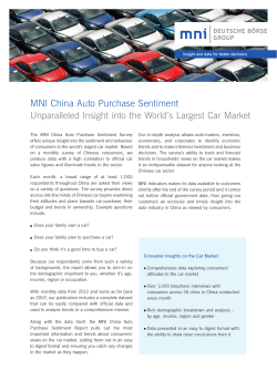 MNI China Auto Purchase Sentiment Unparalleled Insight into the