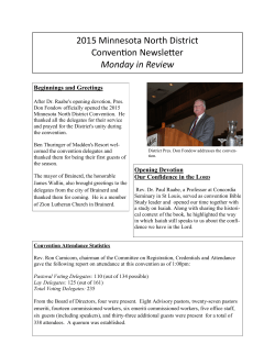 2015 Minnesota North District Convention Newsletter Monday in