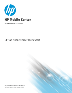 Unified Functional Testing on HP Mobile Center Quick Start