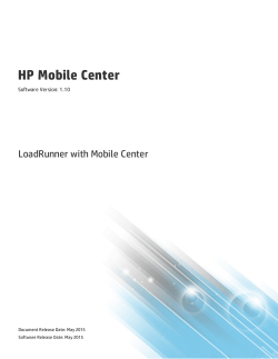 HP LoadRunner with Mobile Center Quick Start
