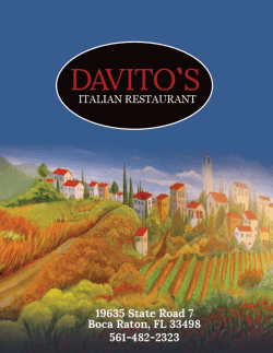 Menu - Davito`s Italian Restaurant