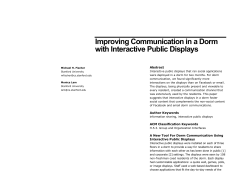 Improving Communication in a Dorm with Interactive Public Displays