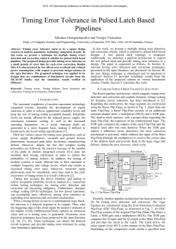 Timing Error Tolerance in Pulsed Latch Based Pipelines