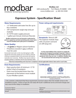 Espresso System - Specification Sheet