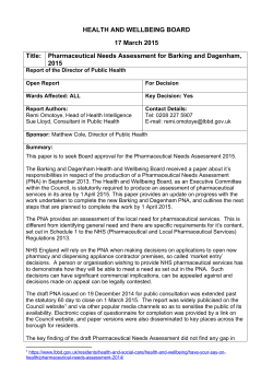 a PNA Briefing for HWB - Report PDF 129 KB