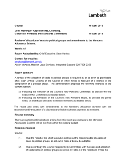 Council 15 April 2015 Joint meeting of Appointments, Licensing