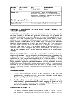 Report: Primary school expansion , item 14. PDF 950 KB