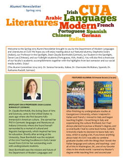 Alumni Newsletter - Department of Modern Languages and Literatures