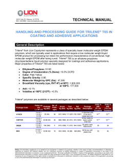 Handling of Trilene T65 Polymer Technical Bulletin