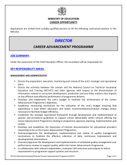 Director- Career Advancement Programme