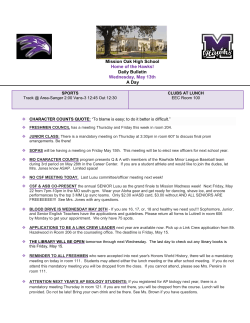 Daily Bulletin Wednesday, May 13th A Day