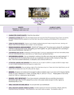 Mission Oak High School Home of the Hawks! Daily Bulletin