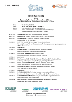 Nobel Workshop - Molecular Frontiers