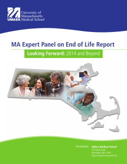 MA Expert Panel on End of Life Report