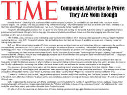 Companies Advertise to Prove They Are Mom Enough
