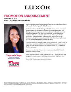 PROMOTION ANNOUNCEMENT - MGM Resorts International
