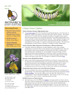 MonarchNet News, April 2015