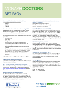 2016 BPT FAQs - Monash Doctors