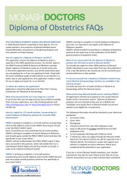 2016 Diploma of Obstetric FAQs
