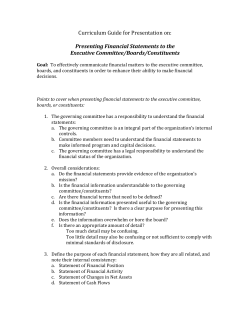 Curriculum Guide for Presentation on: Presenting