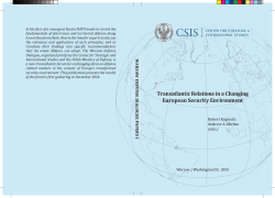 Transatlantic Relations in a Changing European Security Environment