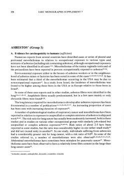 Asbestos - IARC Monographs on the Evaluation of Carcinogenic