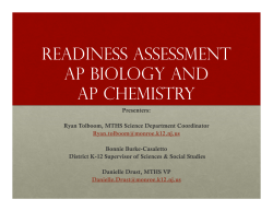 readiness assessment ap biology and ap chemistry