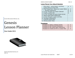 Genesis Lesson Planner Quick Start