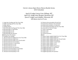 Circle L Arena Open Horse Shows Buckle Series 2015 Schedule