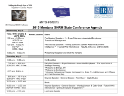 2015 Montana SHRM State Conference Agenda