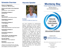 Symposium Program - Monterey Bay Foreign Language Education