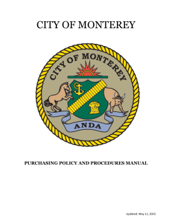 Purchasing Manual - City of Monterey
