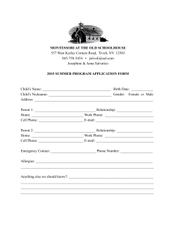 Summer Program Application Form