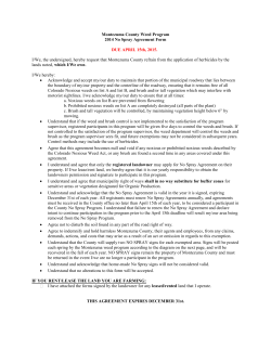 Montezuma County Weed Program 2014 No Spray Agreement Form