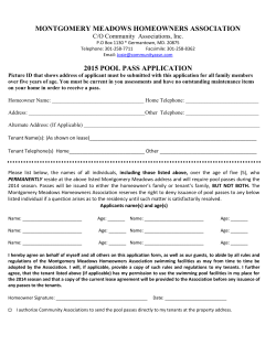 Pool Pass Application Form