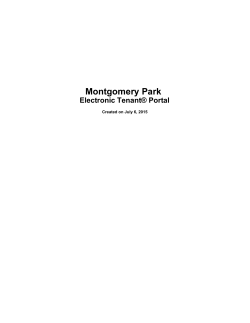 Montgomery Park Electronic TenantÂ® Portal PDF
