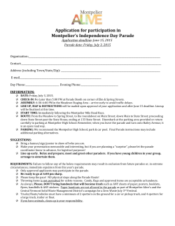 Application for participation in Montpelier`s