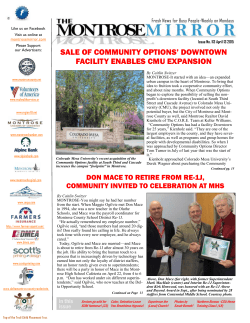 SALE OF COMMUNITY OPTIONS` DOWNTOWN