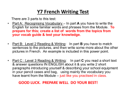 Y7 French Writing Test - Churchdown School Academy