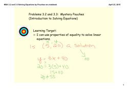 MSA 3.2 and 3.3 Solving Equations by Pouches rev