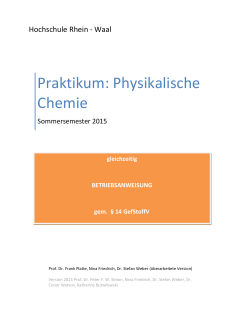 Praktikum: Physikalische Chemie - Moodle Rhein-Waal