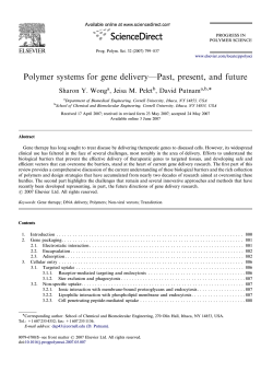 Polymer systems for gene deliveryâPast, present, and future