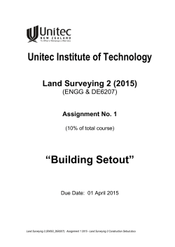 Assignment 1 2015 - Land Surveying 2 Construction Setout
