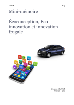 Mini-mÃ©moire Ãcoconception, Eco- innovation et innovation frugale