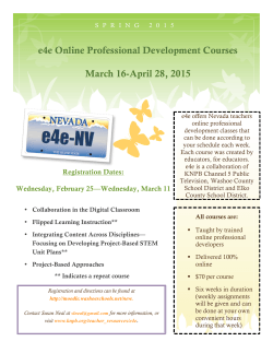 e4e Online Professional Development Courses March 16